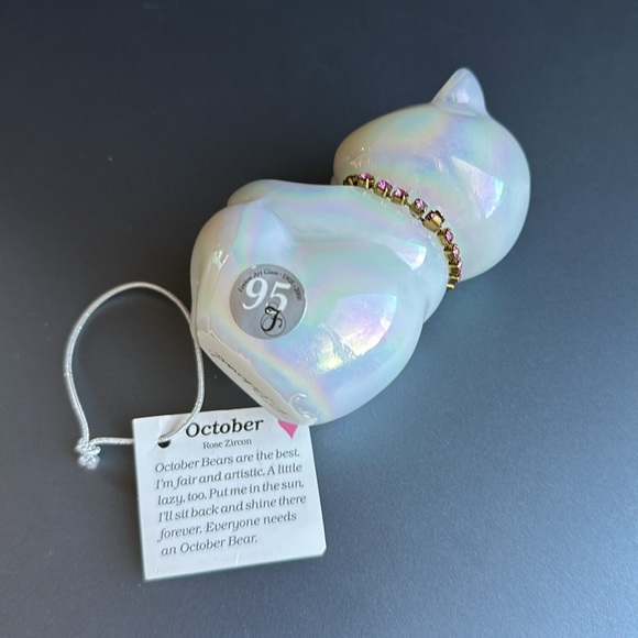 FENTON October Teddy Bear Figurine 3.5” Opalescent Art Glass - Picture 2 of 7